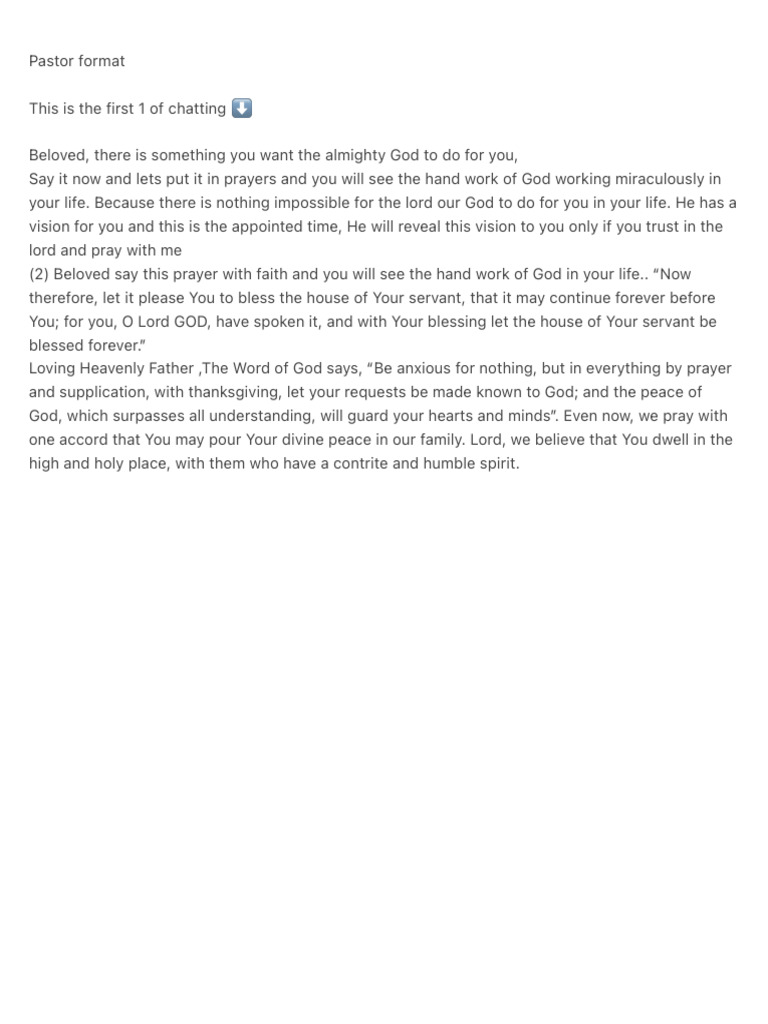 Pastor Prayer Format for Yahoo | PDF