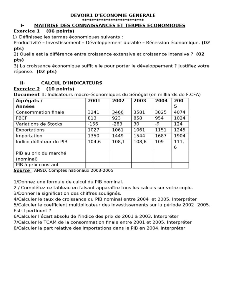 Approches et Calculs du PIB en Économie | PDF | Produit intérieur brut ...