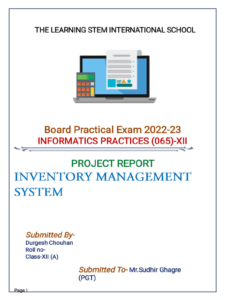 617825891 Project Report Inventory Management Program (1) | PDF