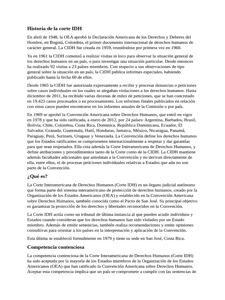 Historia de La Corte IDH y CIDH | PDF | Etica social | Gobierno