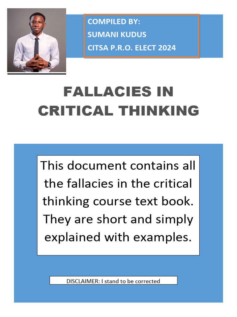 Fallacies in Critical Thinking Explained | PDF | Fallacy | Thought