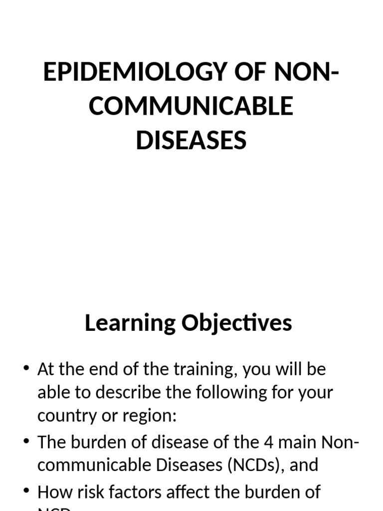 Non-Communicable Diseases Overview | PDF | Non Communicable Disease ...