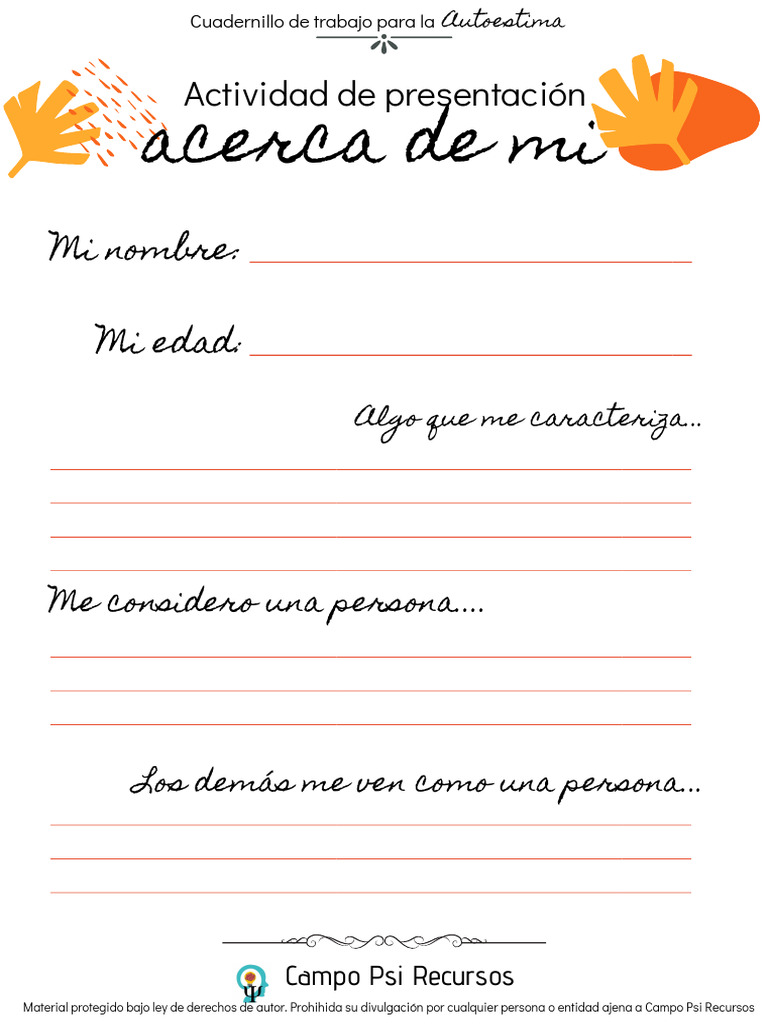 Cuadernillo Autoconocimiento Orientación Vocacional Pdf Autoestima