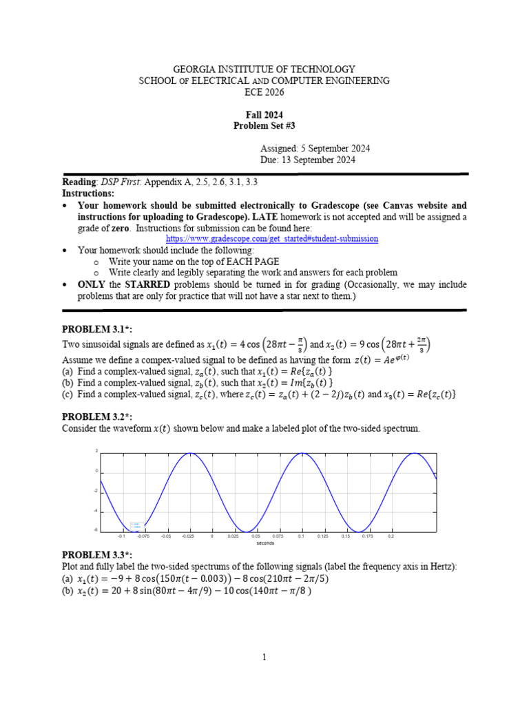 HW 03 Fa 24 | PDF | Signal Processing | Computer Engineering