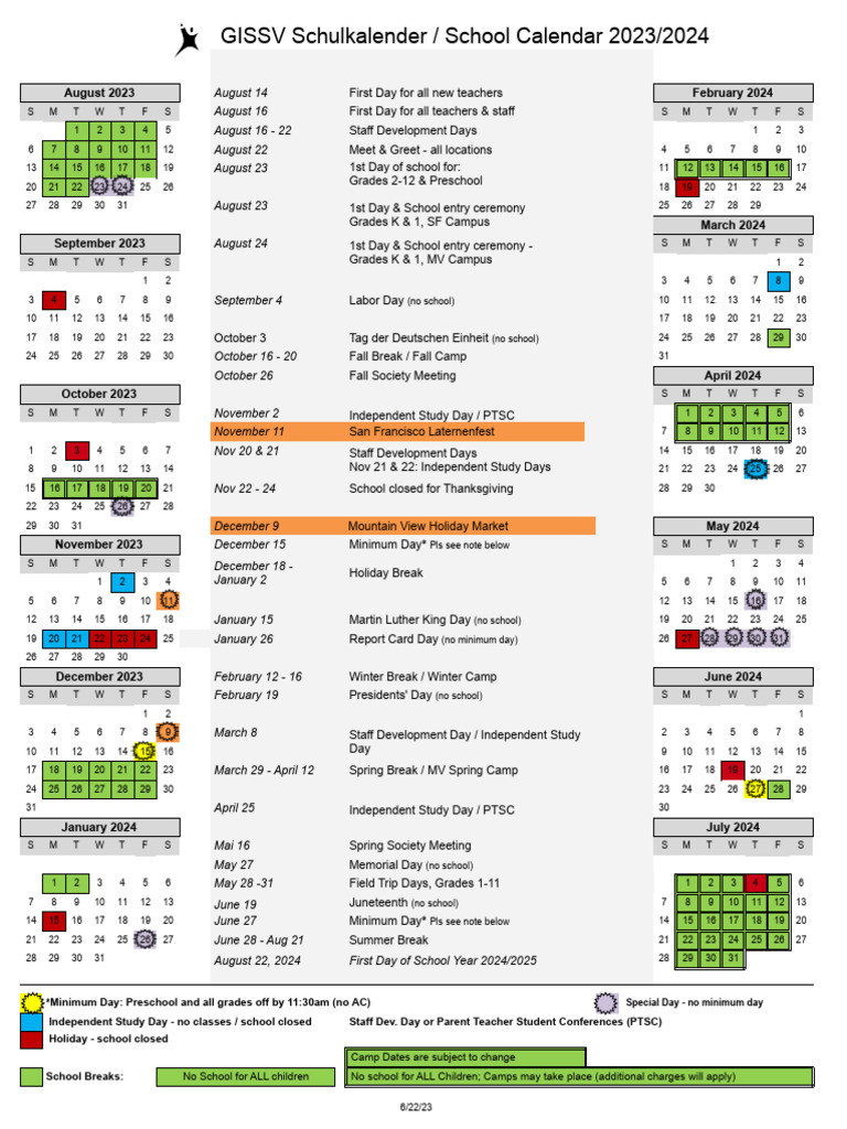 GISSV Calendar 2023_2024 PDF Secular Holidays Public Holiday