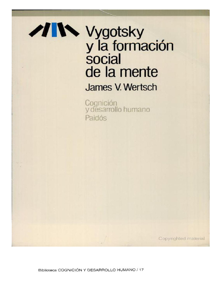 Vygotsky y La Formacion Social de La Mente Cognicion Wertsch | PDF