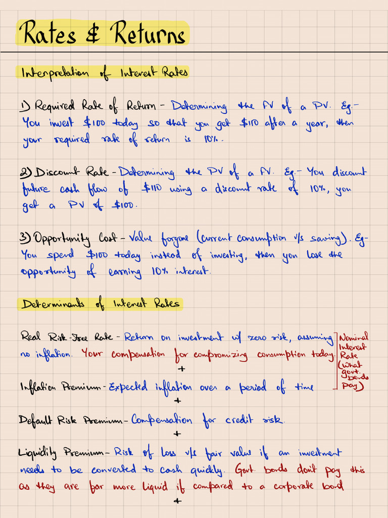 Rates & Returns | PDF
