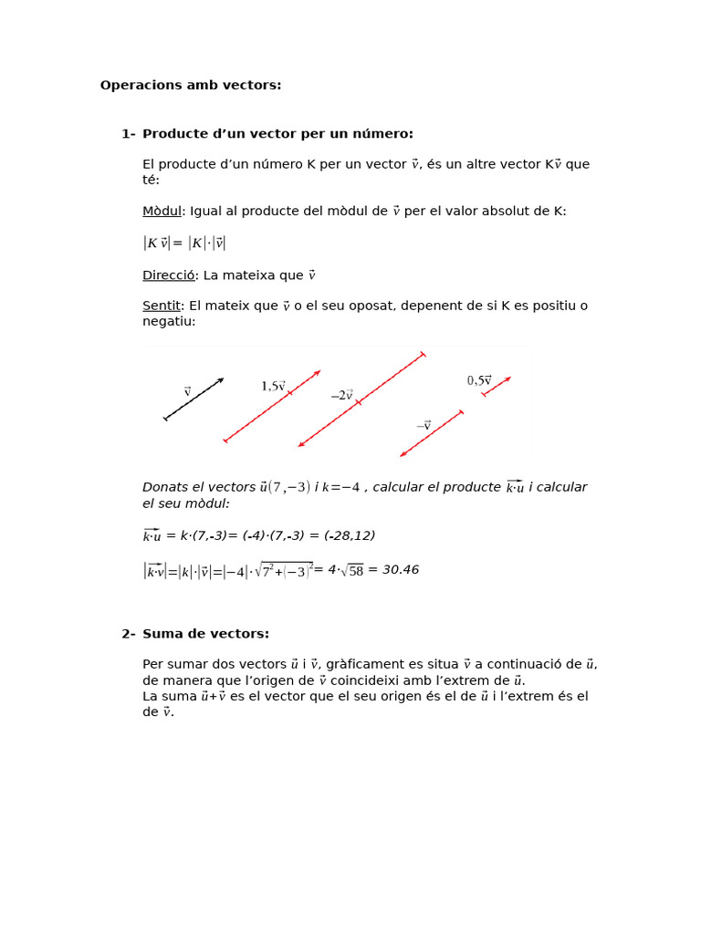 Operacions Vectors | PDF