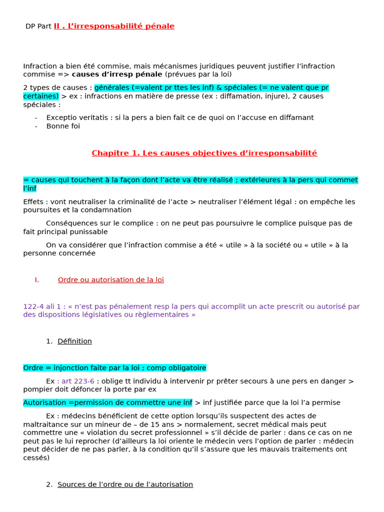 Causes d'irresponsabilité pénale | PDF | Crimes | Crime et violence