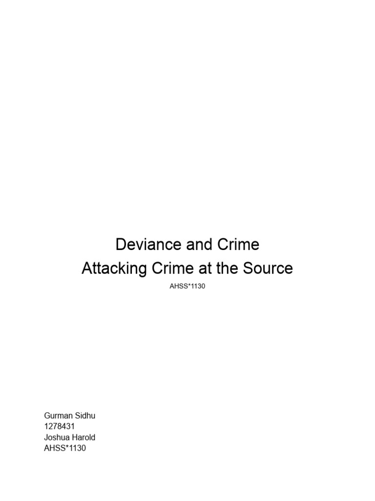 Deviance and Crime | PDF | Crimes | Crime & Violence