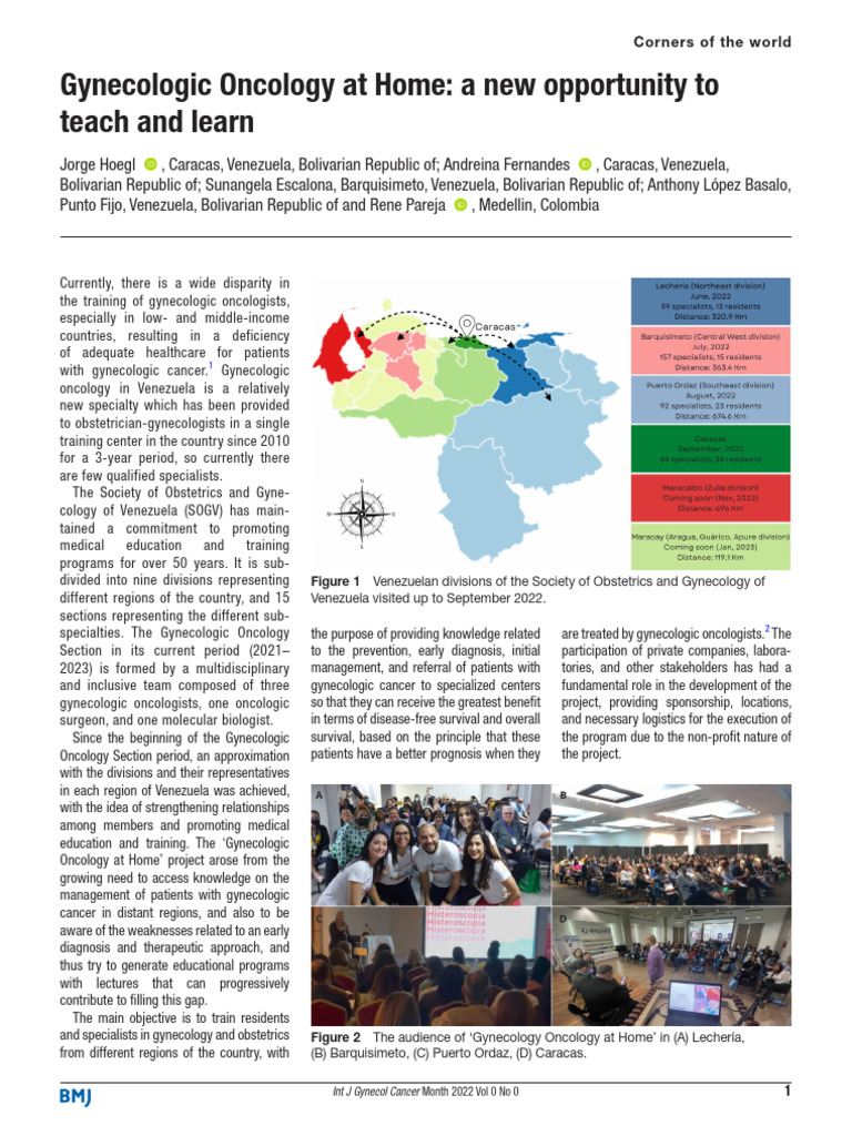 Hoegl - Gynecologic Oncology at Home: A New Opportunity To Teach and ...