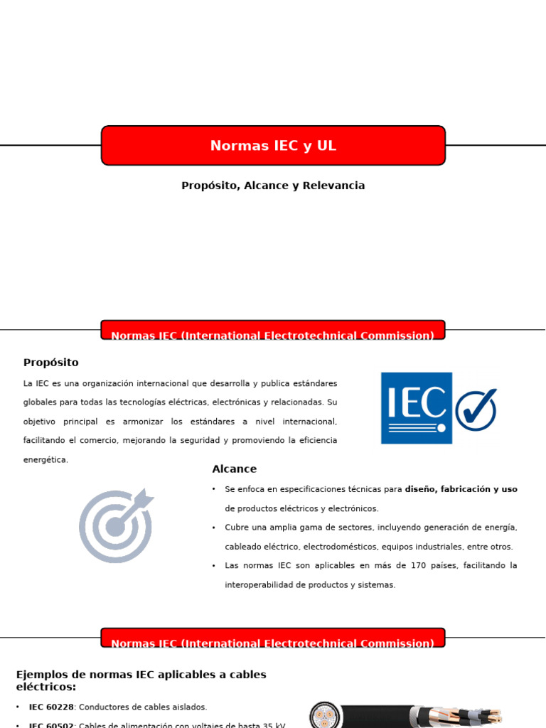 Normas IEC y UL - Propósito, Alcance y Relevancia | PDF | Comisión ...