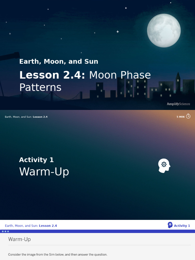 Moon Phase Patterns in Lesson 2.4 | PDF | Moon | Earth