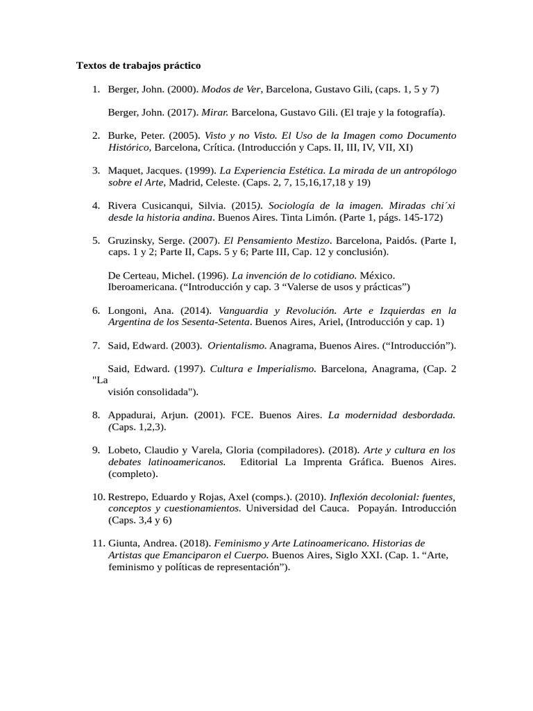 Referencias sobre arte y cultura latinoamericana | PDF