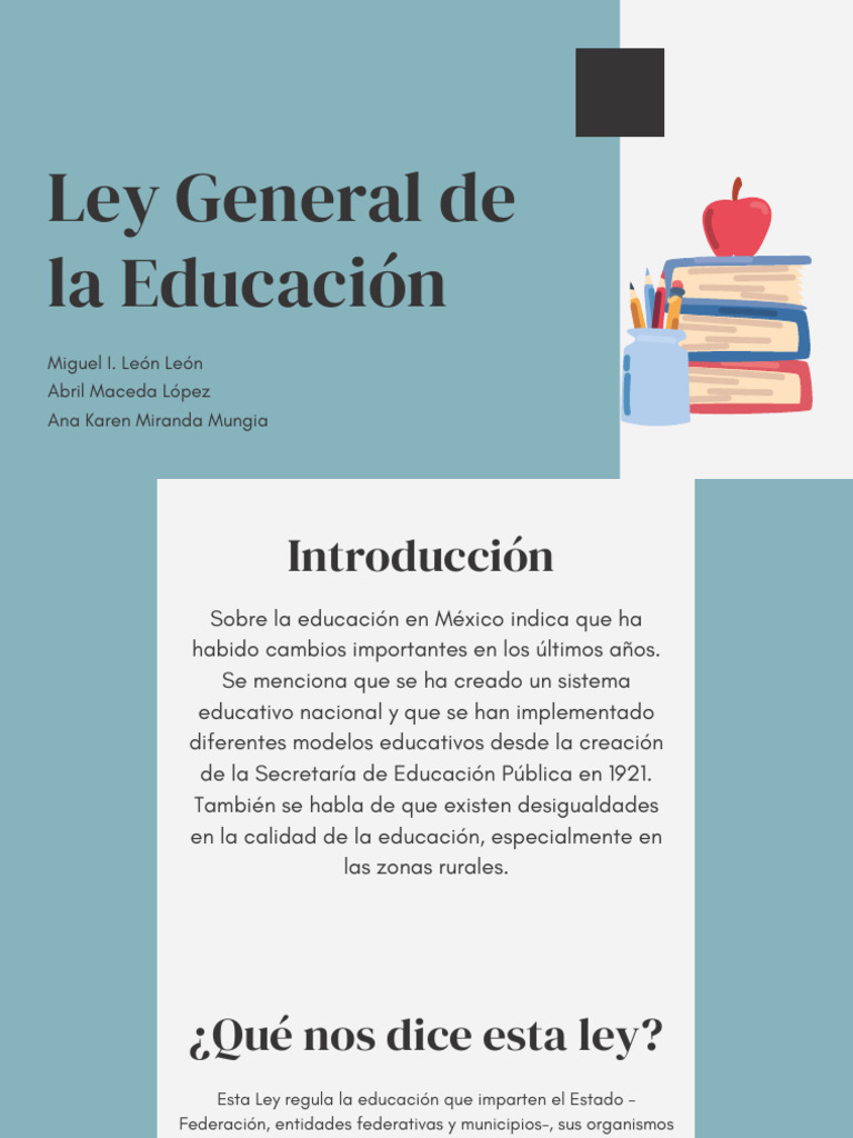 Ley General de Educación en México | PDF | Educación primaria