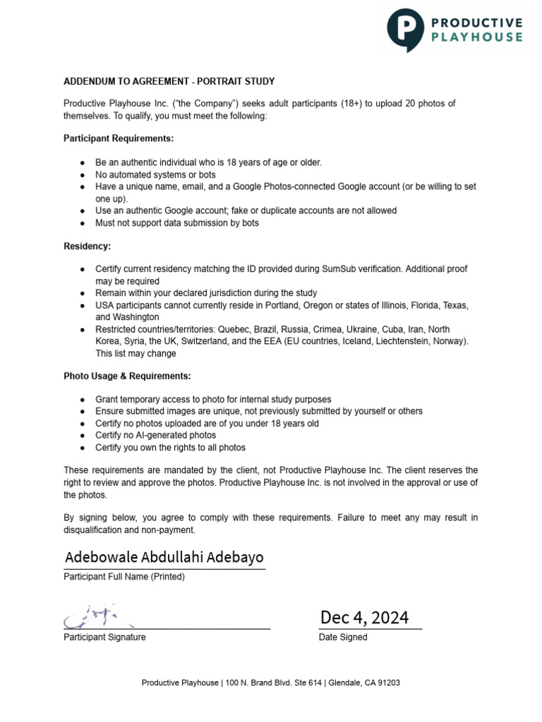 Portrait 2024 - Addendum To Agreement & ID Verification ADULTS V2 ...