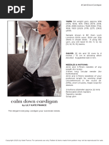 Calm Down Cardigan Pattern