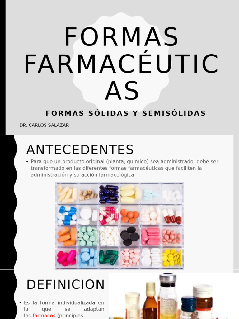 Formas Farmacéuticas: Sólidas y Semisólidas | PDF | Tableta (Farmacia ...