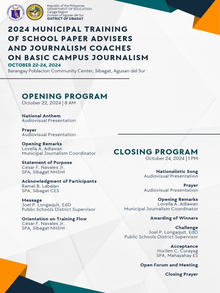 2024 Municipal Training for Journalism Coaches | PDF