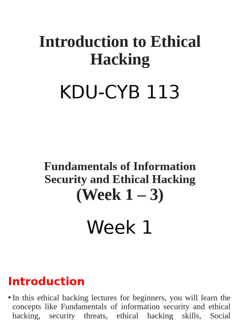 Ethical Hacking for Beginners | PDF | Malware | Information Security