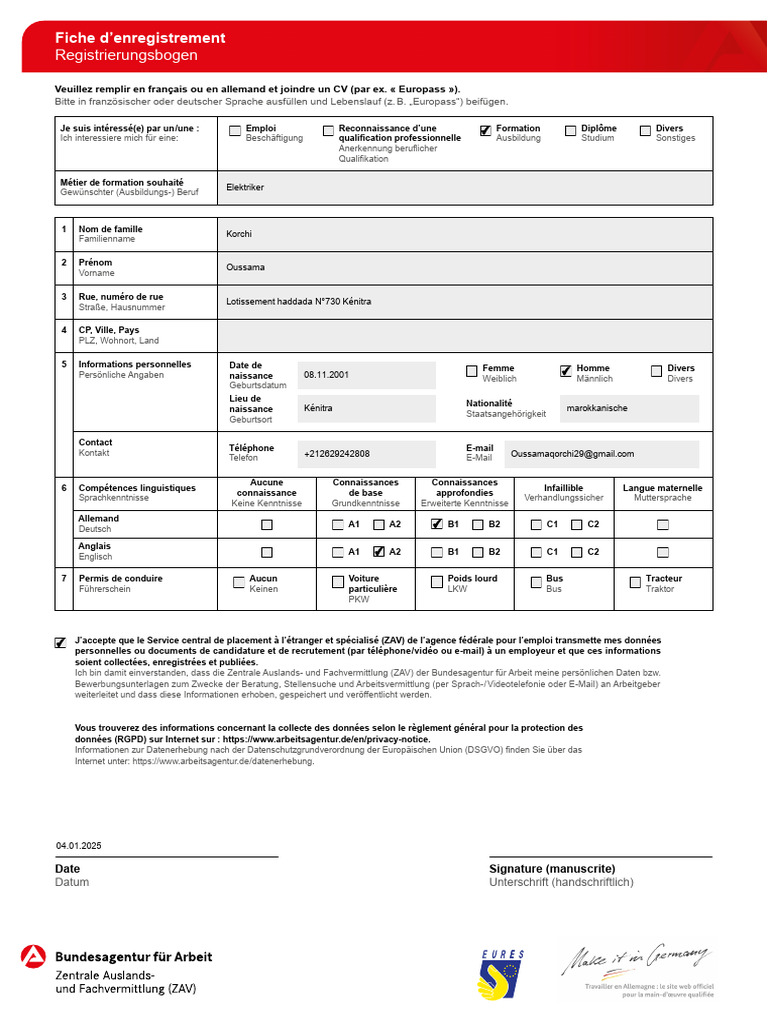 Formulaire ZAV | PDF