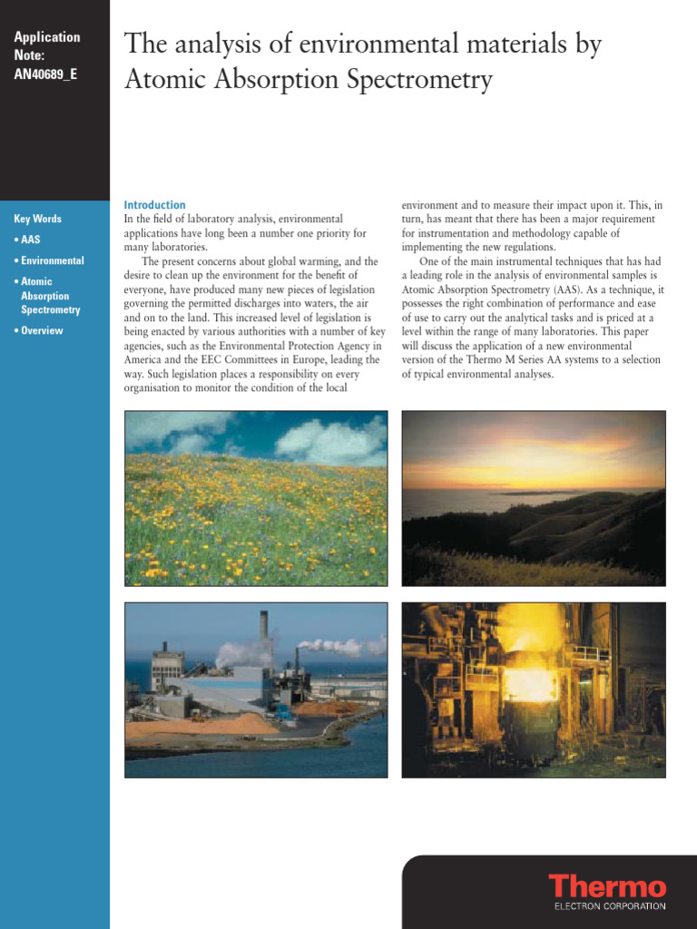 Environmental Analysis Using AAS Techniques | PDF | Atomic Absorption ...