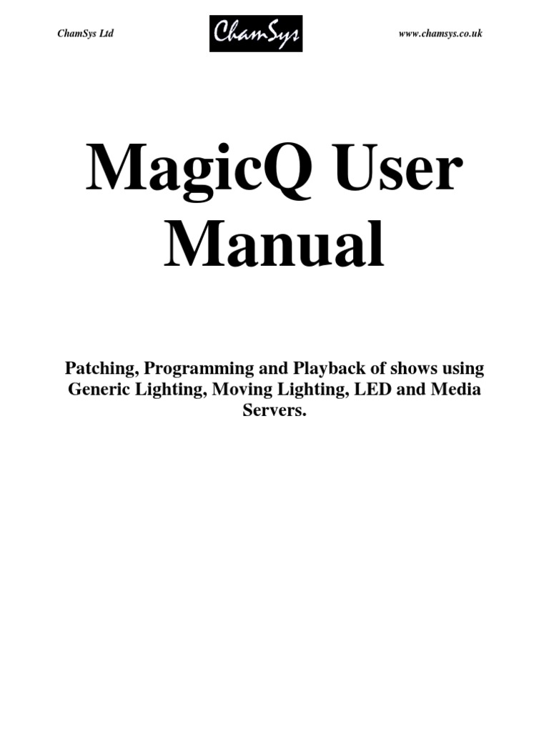 Chamsys Manual | PDF | Command Line Interface | Trademark