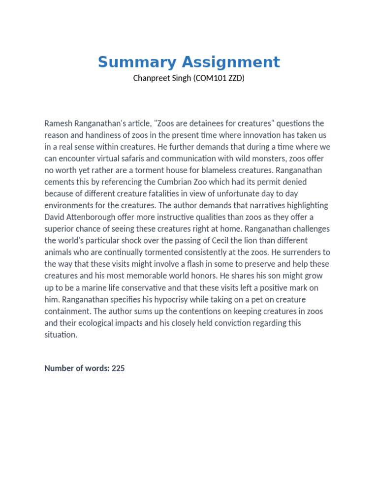 Com101 Summary Assignment | PDF