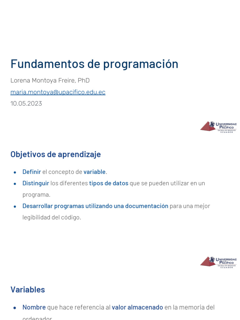 Fundamentos de Programación en Python | PDF | Python (lenguaje de ...