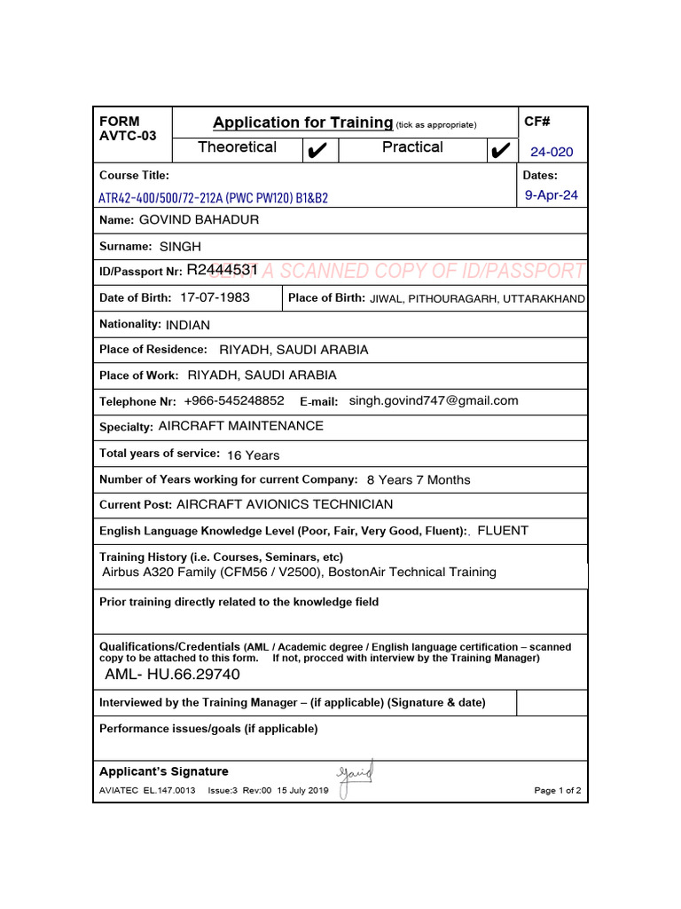 24-020 Avtc03 Registration Form | PDF
