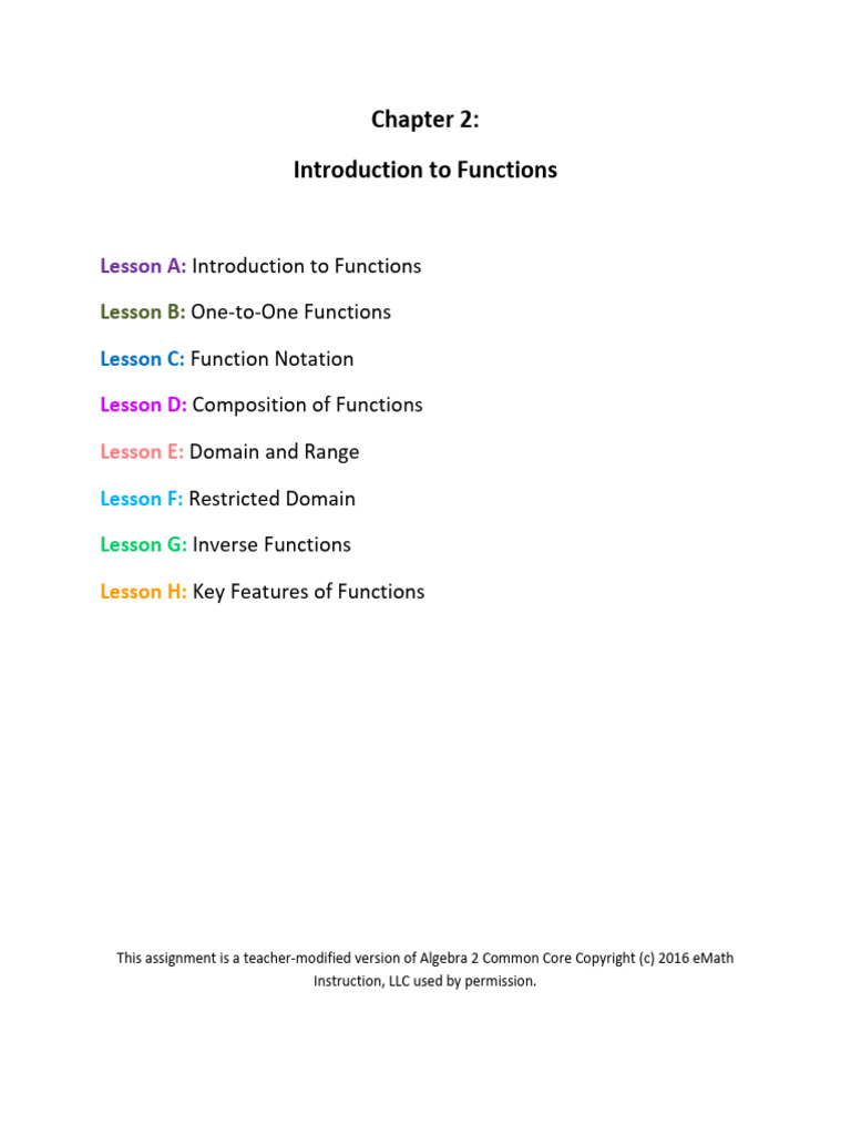 Introduction to Functions in Algebra II | PDF | Function (Mathematics ...