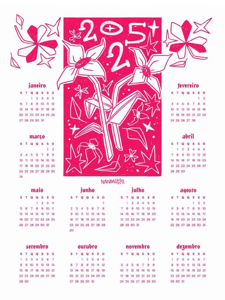 Calendário 2025 Rosa | PDF