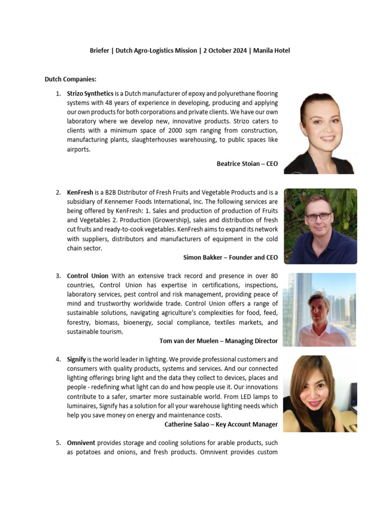 Dutch Companies With Profiles | PDF | Coconut | Economies