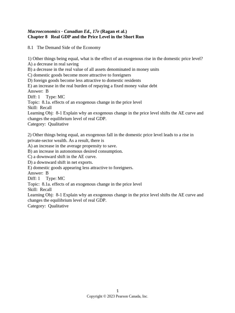 chapter 8 | PDF | Supply (Economics) | Aggregate Demand