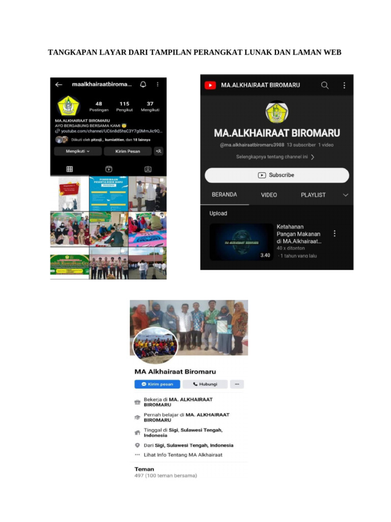 TANGKAPAN LAYAR DARI TAMPILAN PERANGKAT LUNAK DAN LAMAN WEB | PDF