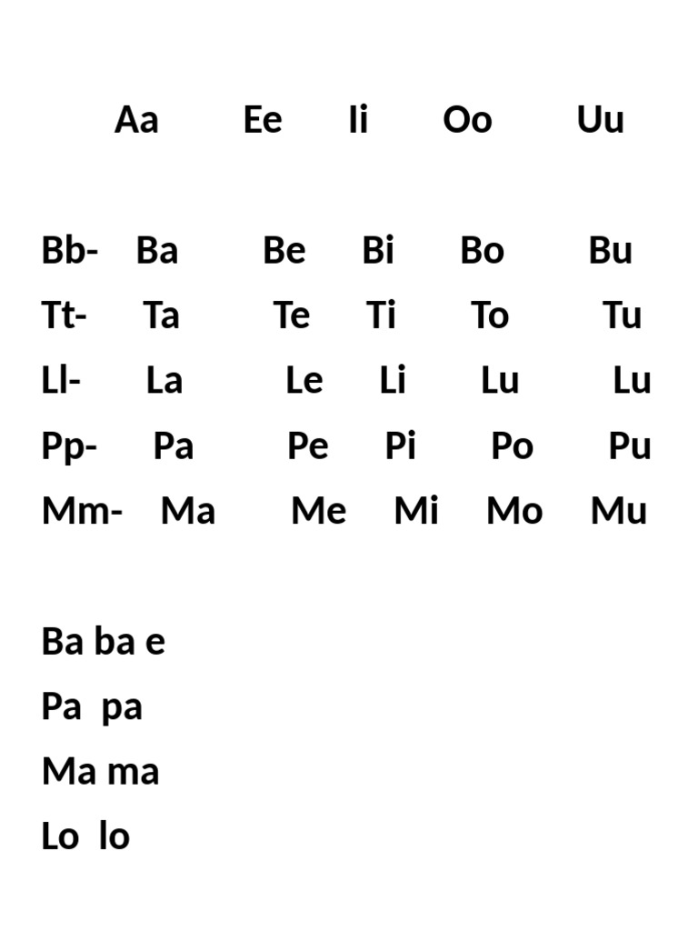 Aa Ee Ii Oo Uu Pdf