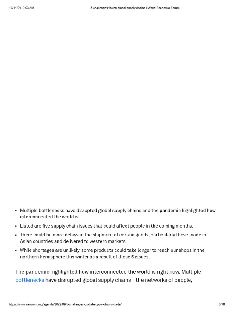 5 Key Challenges in Global Supply Chains | PDF | Cost Of Living | Inflation