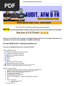 CA Inter SM Important Topics & Questions
