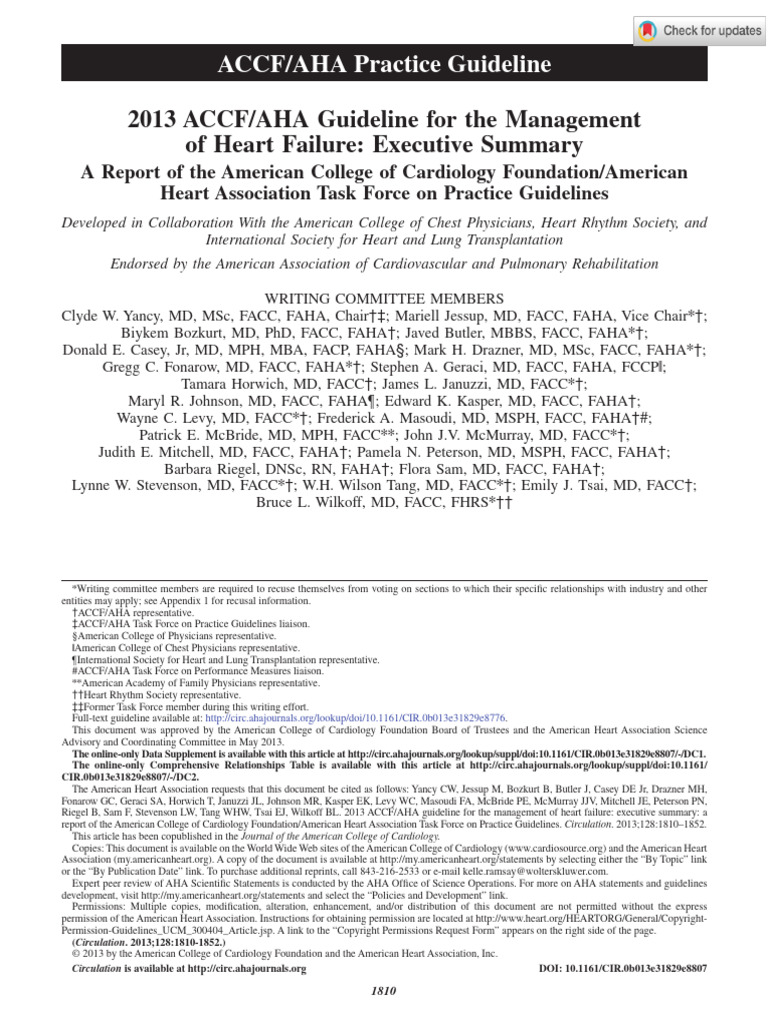 2013 Heart Failure Management Guidelines | PDF | Heart Failure ...