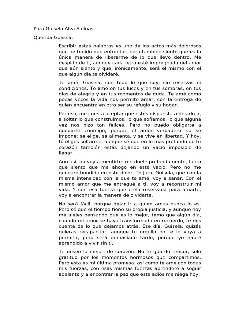 Carta de Despedida | PDF | Amor