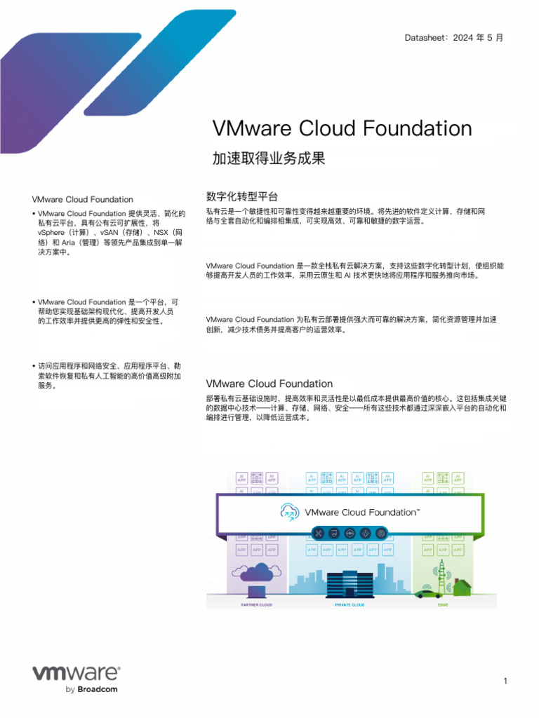 VMW Cloud Foundation Datasheet202405 CN | PDF