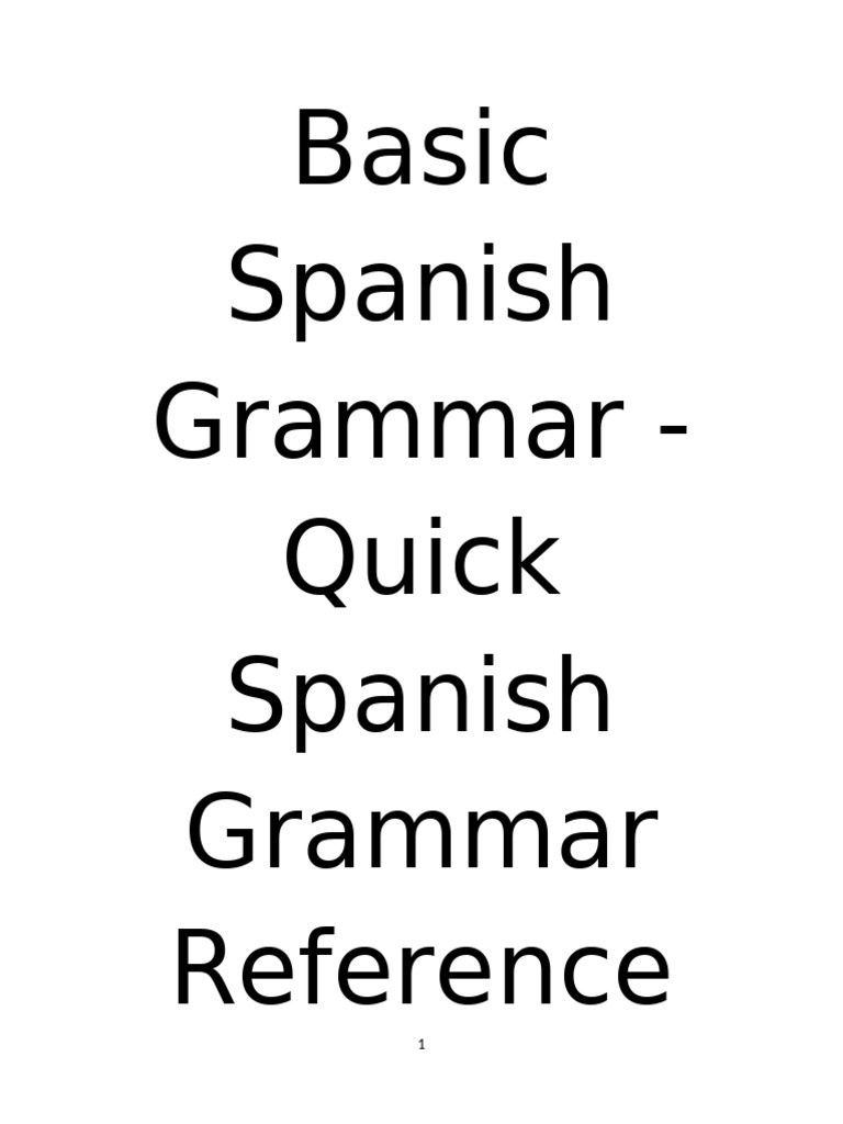 Basic Spanish Grammar2 | PDF | Grammatical Gender | Grammatical Conjugation