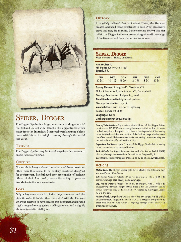 Giant Starmetal Spider Construct | PDF