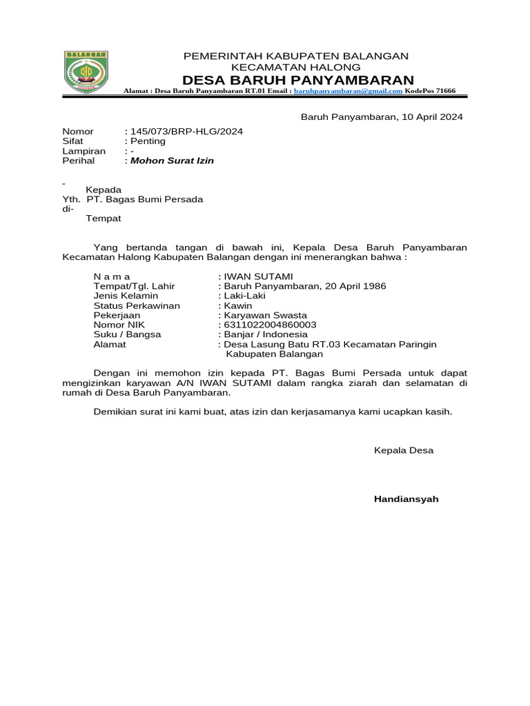 Surat Izin Perusahaan | PDF