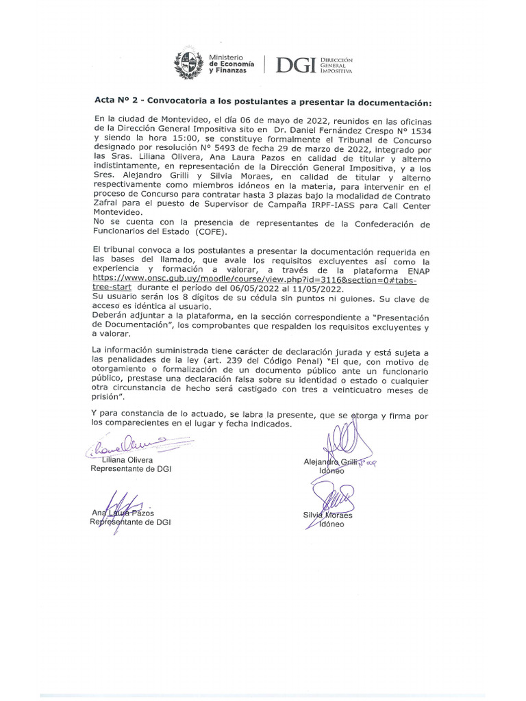 Acta+Nº2_Convocatoria+a+presentar+documentaci%c3%b3n | PDF