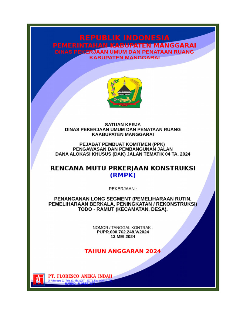 Rencana Mutu Pekerjaan Jalan DAK 2024 | PDF
