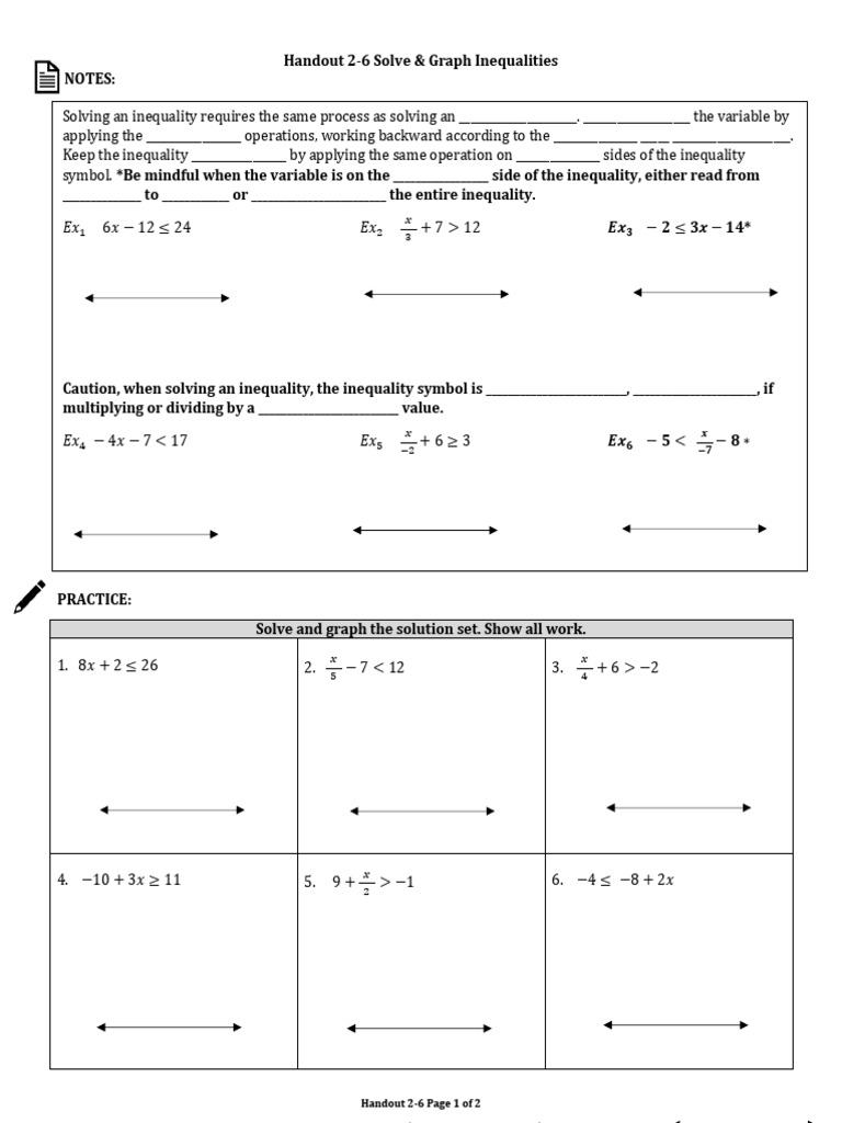 Solve and Graph Inequalities Guide | PDF | Inequality (Mathematics ...