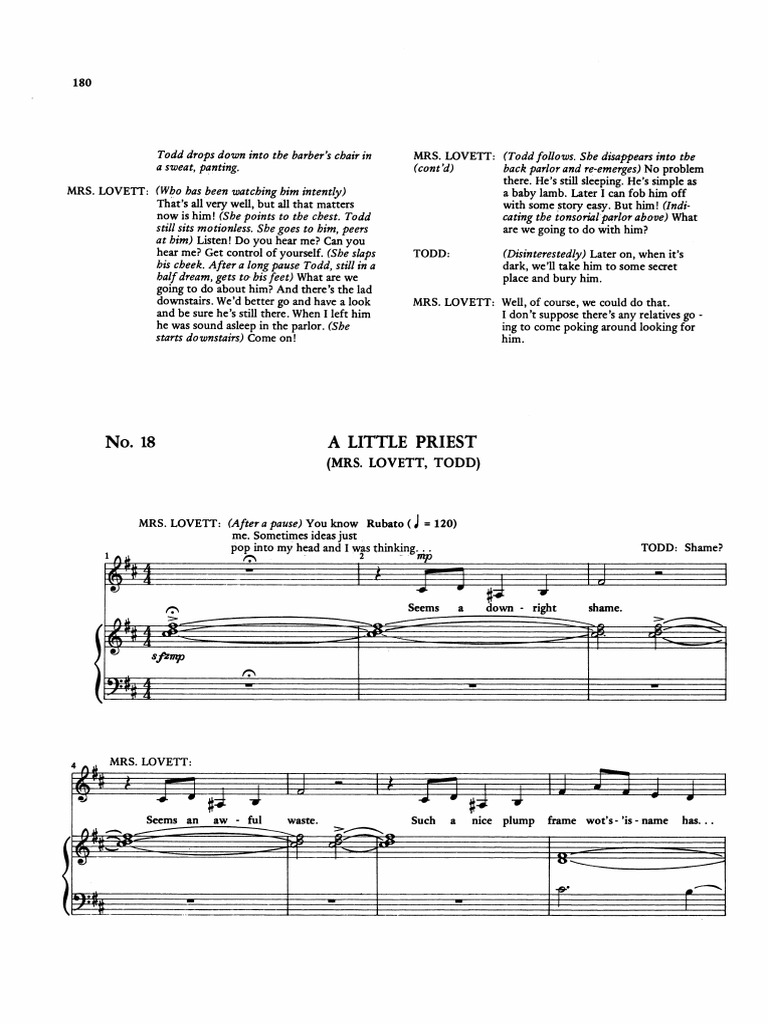 Sweeney Todd Little Priest Whole | PDF