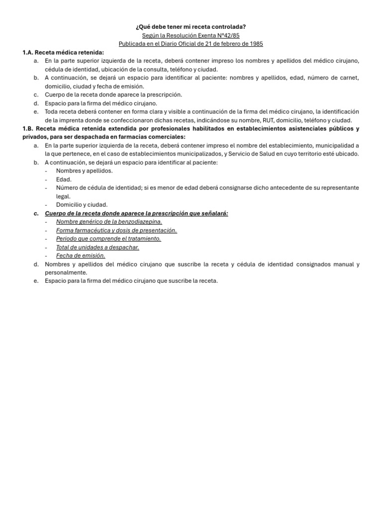 Requisitos para Receta Médica Retenida | PDF