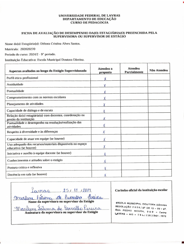 Ficha de Avaliação Eja | PDF